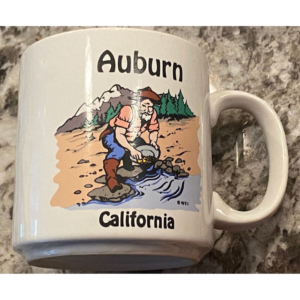 Vintage AUBURN California CA Gold Miner MINT Coffee Mug RARE